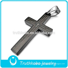 New Arrival Fashion Style Lord's Prayer Bible Cross Pendant Stainless Steel Necklace Wholesale